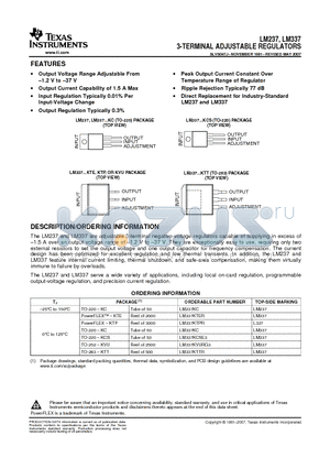 LM237KC datasheet - 3-TERMINAL ADJUSTABLE REGULATORS