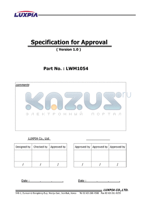 LWM1054 datasheet - Specification for Approval