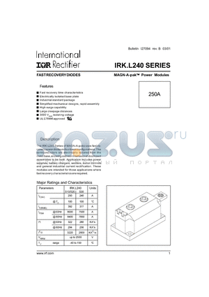 IRKLC240-25S10 datasheet - MAGN-A-pak Power Modules