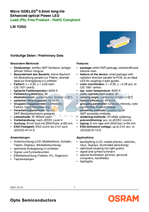 LWY2SG-VHAF-EKJM-1 datasheet - Micro SIDELED^ 0.8mm long life