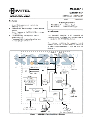 MEB90812 datasheet - Evaluation Kit Preliminary Information