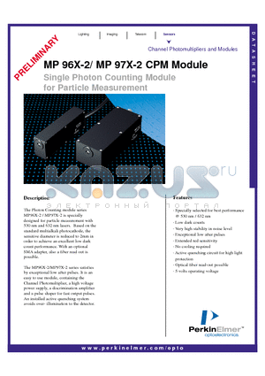 MP97X-2 datasheet - Single Photon Counting Module for Particle Measurement