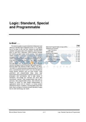 MPA1016FN datasheet - INTRODUCTION TO MOTOROLA PROGRAMMABLE ARRAYS AND THE MPA DESIGN SYSTEM