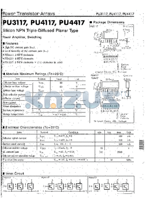 PU3117 datasheet - Silicon NPN Triple-Diffused Planar Type