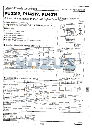 PU3219 datasheet - Silicon NPN Epitaxial Planar Darlington Type