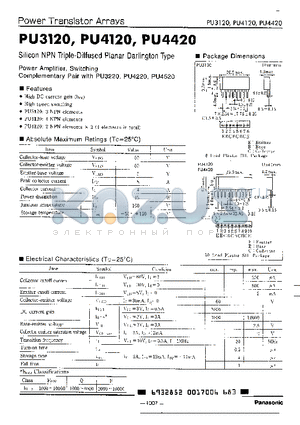 PU4120 datasheet - SILICON NPN TRIPLE-DIFFUSED PLANAR DARLINGTON TYPE