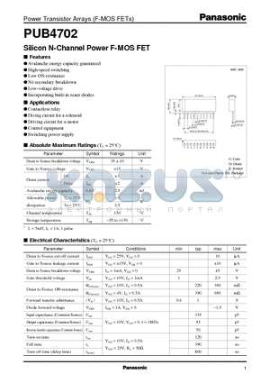 PUB4702 datasheet - Silicon N-Channel Power F-MOS FET