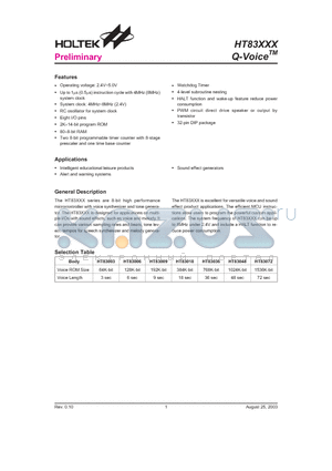 HT83036 datasheet - Q-Voice