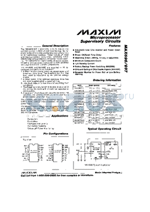 MAX696 datasheet - Microprocessor Supervisory Circuits