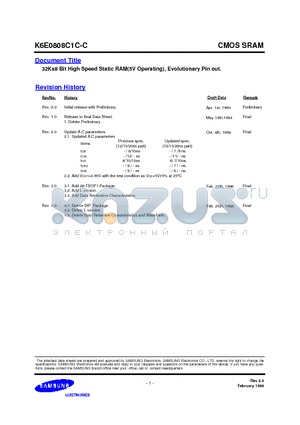 K6E0808C1C-12 datasheet - 32Kx8 Bit High Speed CMOS Static RAM