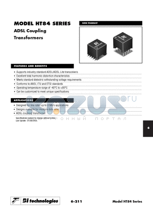 HT84-99728 datasheet - ADSL Coupling Transformers