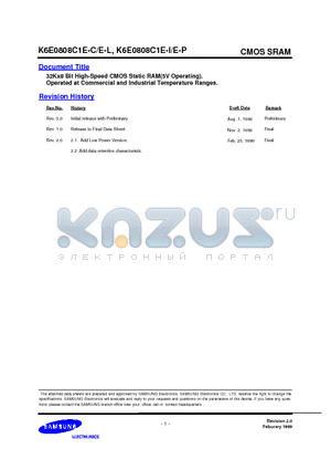 K6E0808C1E-C12 datasheet - 32K x 8 Bit High-Speed CMOS Static RAM