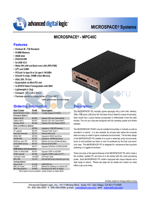 MPC40C datasheet - MICROSPACE Systems