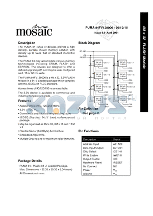 PUMA84FV128006-90 datasheet - 4M x 32 FLASH Module