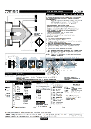 LX139 datasheet - Wall surface mount