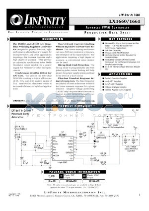 LX1660 datasheet - ADVANCED PWM CONTROLLER