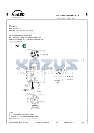 K6MR8MGW10 datasheet - 26mm LED CLUSTER