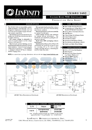 LX1681 datasheet - VOLTAGE - MODE PWM CONTROLLERS