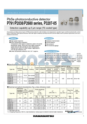 P791-11 datasheet - PbSe photoconductive detector