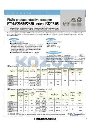 P791_07 datasheet - PbSe photoconductive detector