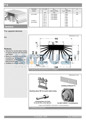 P8/180 datasheet - Heatsink For capsule devices