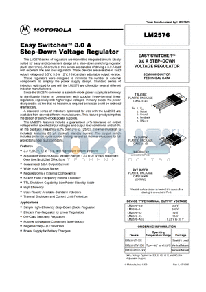 LM2576TV-5 datasheet - Easy Switcher 3.0A Step-Down Voltage Regulator