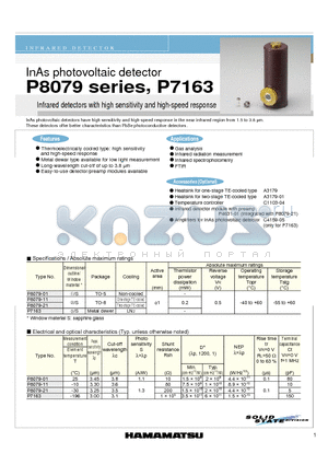 P8079-21 datasheet - InAs photovoltaic detector