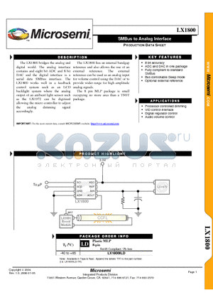 LX1800 datasheet - LX1800ILD