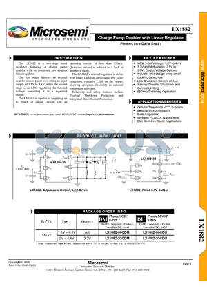 LX1882-00CDU datasheet - Charge Pump Doubler with Linear Regulator