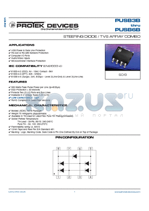 PUSB3B datasheet - STEERING DIODE / TVS ARRAY COMBO