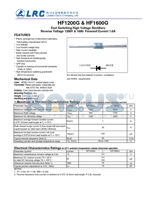 HF1200G datasheet - Fast Switching High Voltage Rectifiers Reverse Voltage 1200V