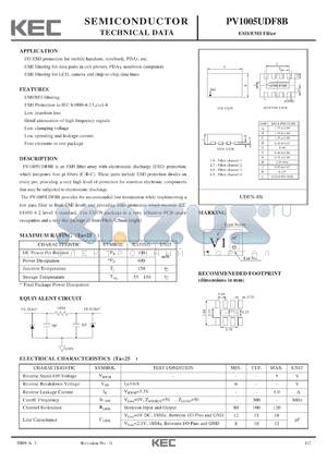 PV1005UDF8B datasheet - ESD/EMI Filter