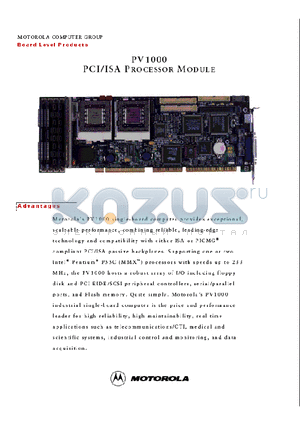 PV1000 datasheet - PCI/ISA Processor Module