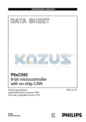 P80C592FFA datasheet - 8-bit microcontroller with on-chip CAN