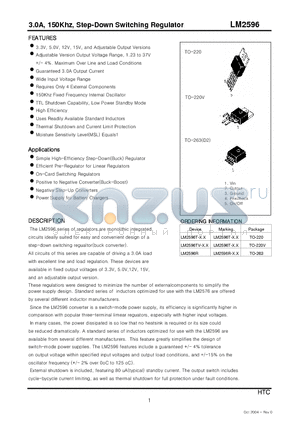 LM2596R-15 datasheet - 3.0A, 150Khz, Step-Down Switching Regulator
