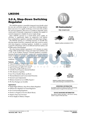 LM2596TVADJG datasheet - 3.0 A, Step-Down Switching Regulator