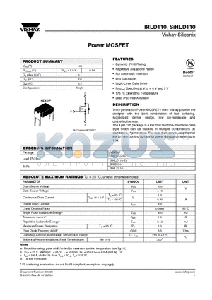 IRLD110 datasheet - Power MOSFET