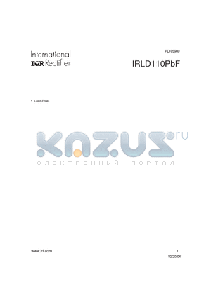 IRLD110PBF datasheet - HEXFET Power MOSFET