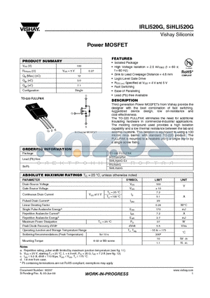 IRLI520G datasheet - Power MOSFET