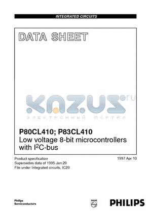 P80CL410 datasheet - Low voltage 8-bit microcontrollers with I2C-bus