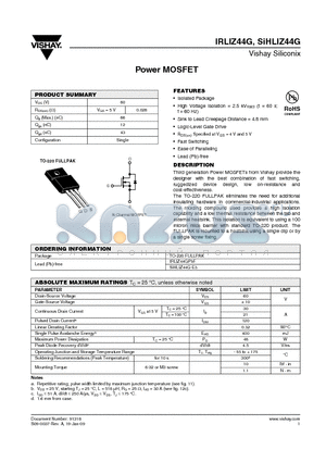 IRLIZ44G datasheet - Power MOSFET