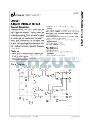 LM2601MTC datasheet - Adapter Interface Circuit