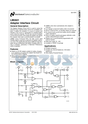 LM2601MTCX datasheet - Adapter Interface Circuit