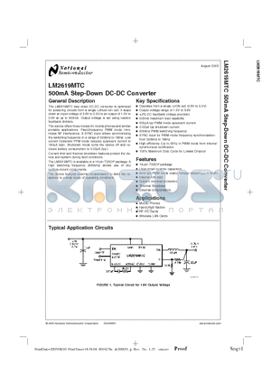 LM2619MTCX datasheet - 500mA Step-Down DC-DC Converter