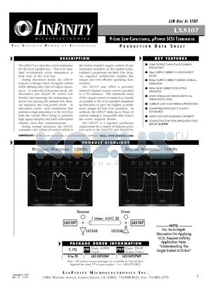 LX5107 datasheet - 9-LINE LOW CAPACITANCE, lPOWER SCSI TERMINATOR