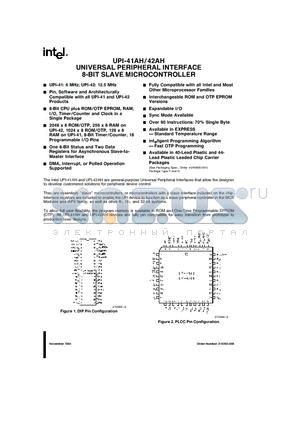 P8242AH datasheet - UNIVERSAL PERIPHERAL INTERFACE 8-BIT SLAVE MICROCONTROLLER