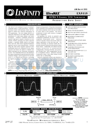 LX5115CPWP datasheet - ULTRA 9 - CHANNEL SCSI TERMINATOR