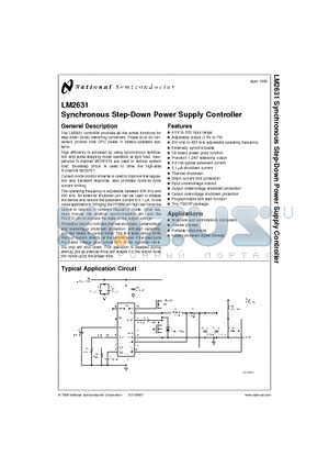 LM2631MTC-ADJ datasheet - Synchronous Step-Down Power Supply Controller