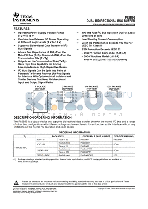 P82B96 datasheet - DUAL BIDIRECTIONAL BUS BUFFER