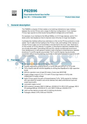 P82B96 datasheet - Dual bidirectional bus buffer